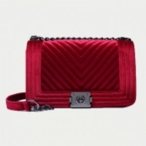 Red Velvet Crossbody Bag